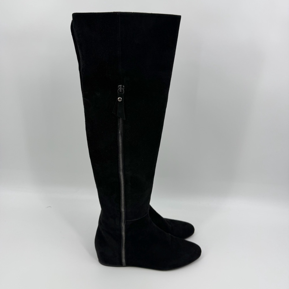 Stuart Weitzman All Suede Over The Knee Black Boots, Size 9 - Picture 2 of 12